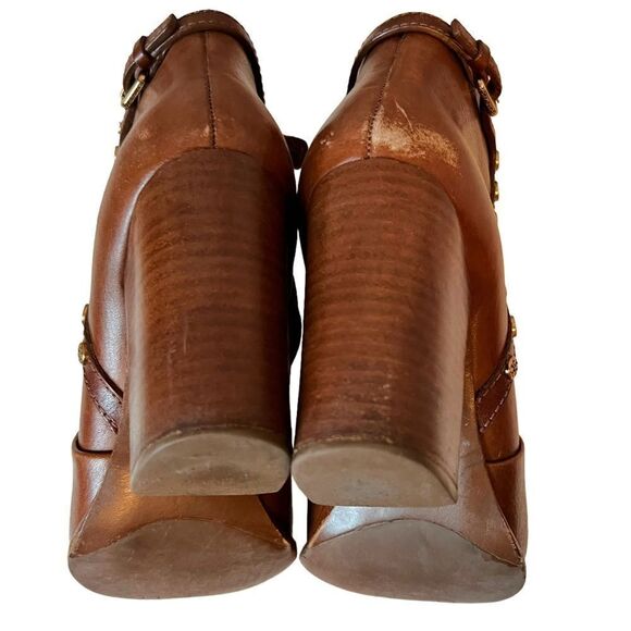 Tory Burch Mae Brown Leather Studded Ankle Boots - Picture 8 of 12